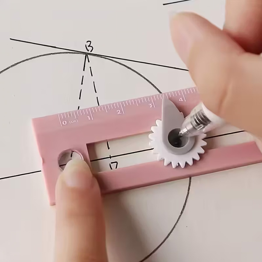 Compass Geometry Set - Alat Gambar Lingkaran Multifungsi Warna-warni Dua-dalam-Satu,