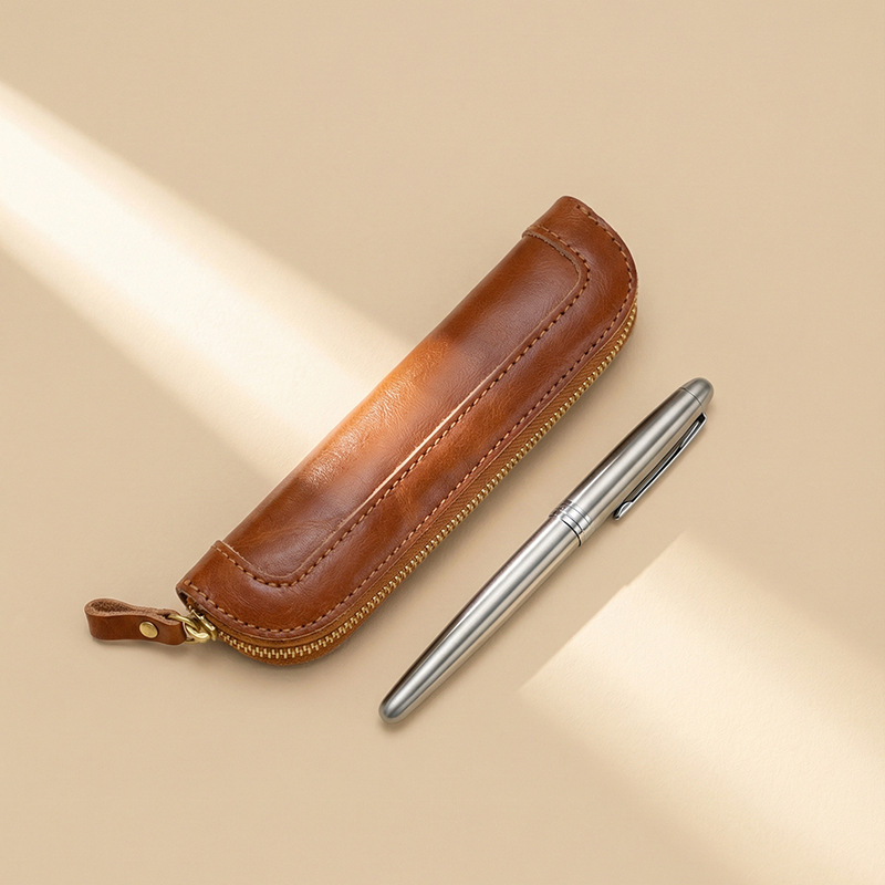 Tan Stationery & Office Supply - Tempat Pena Kulit Sapi Asli Vintage,