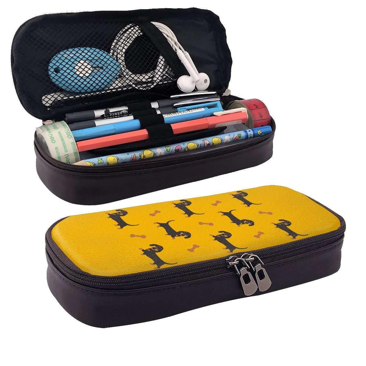 Kotak Pensil Kulit Anjing Dach - Tan Stationery & Office Supply ulasan dan harga