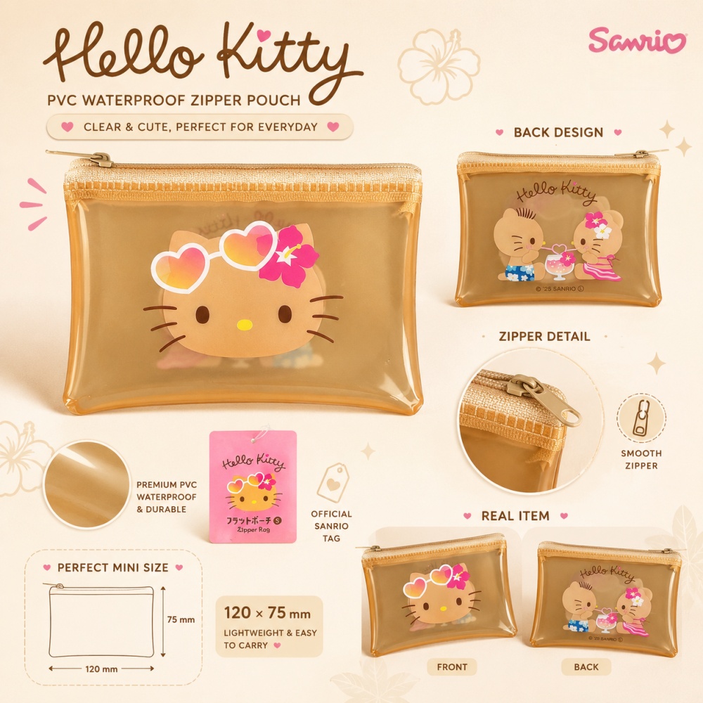 Dompet Koin PVC Anti Air Hello - Tan Stationery & Office Supply ulasan dan harga