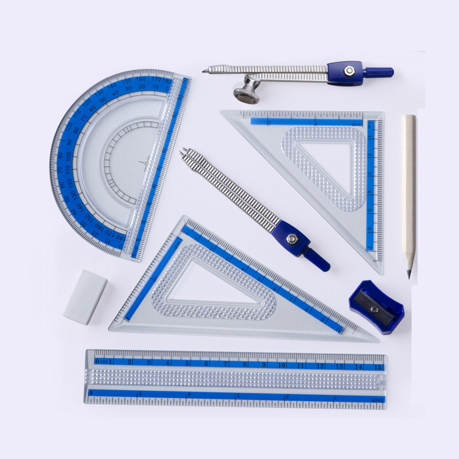 10 PCS Set Alat Geometri Matem - Compass Geometry Set ulasan dan harga